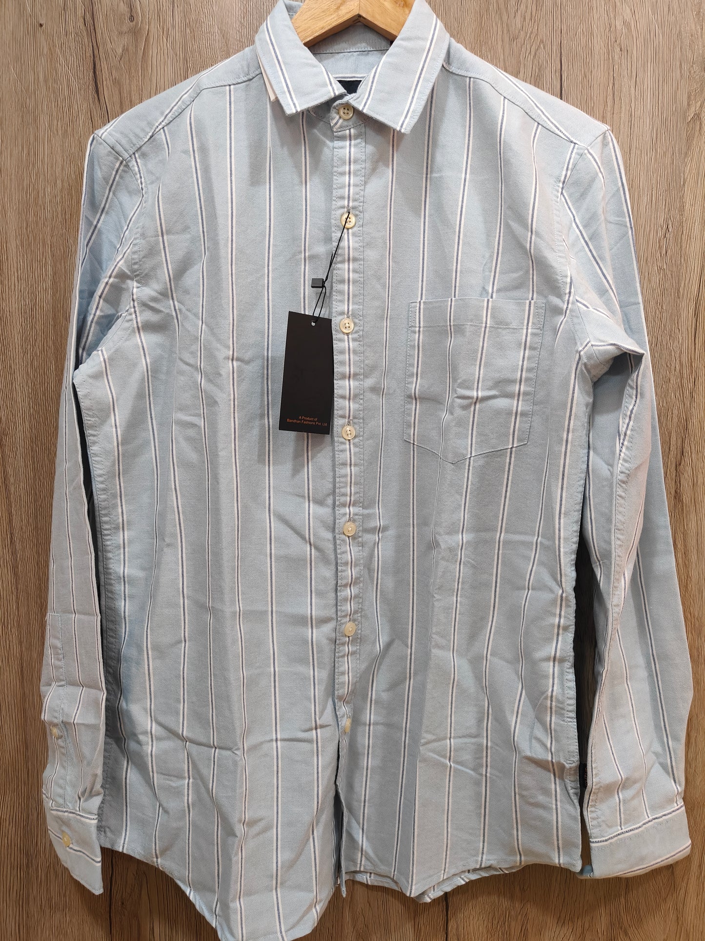 Kutur Men's Sky Blue Striped Cotton Shirt – Westside Manufacturer