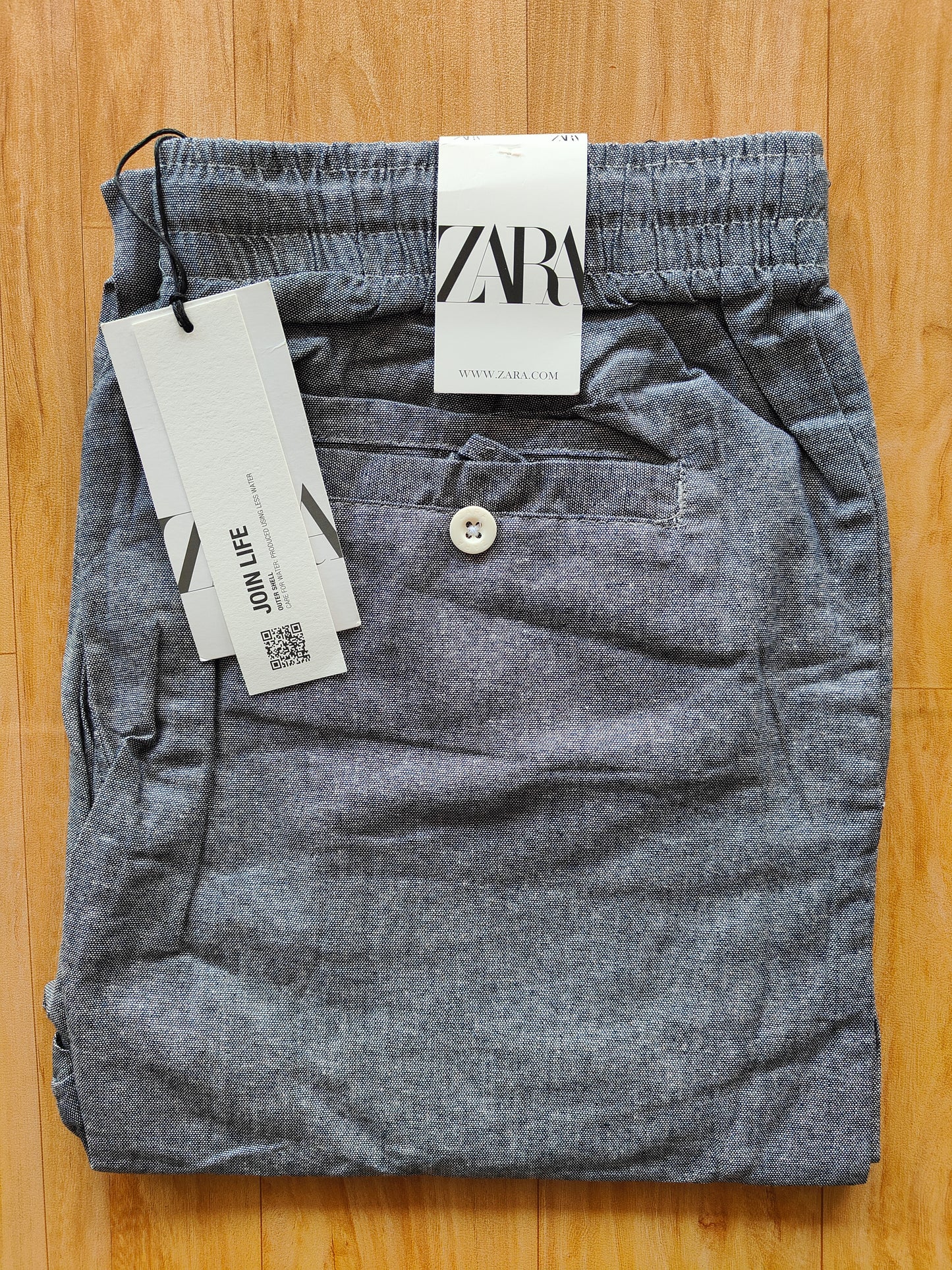 Zara Men's Linen Pants (Grey)