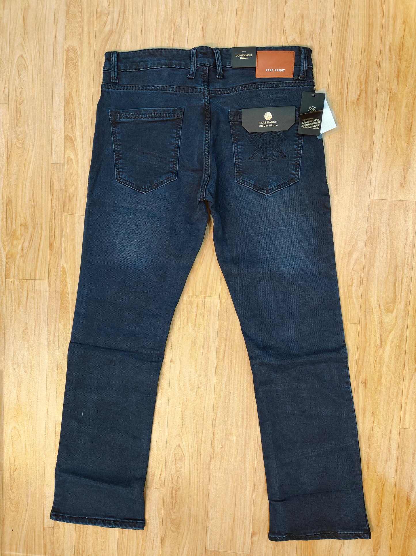 Rare Rabbit Men’s Luxury Denim Jeans (Dark Blue)