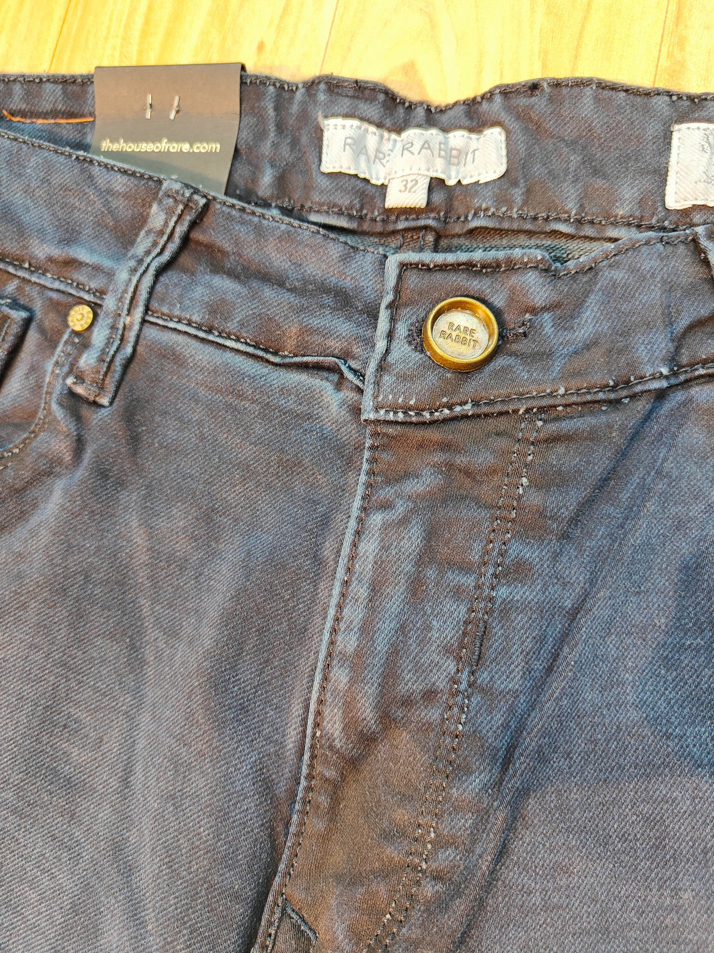 Rare Rabbit Men’s Luxury Denim Jeans (Dark Blue)