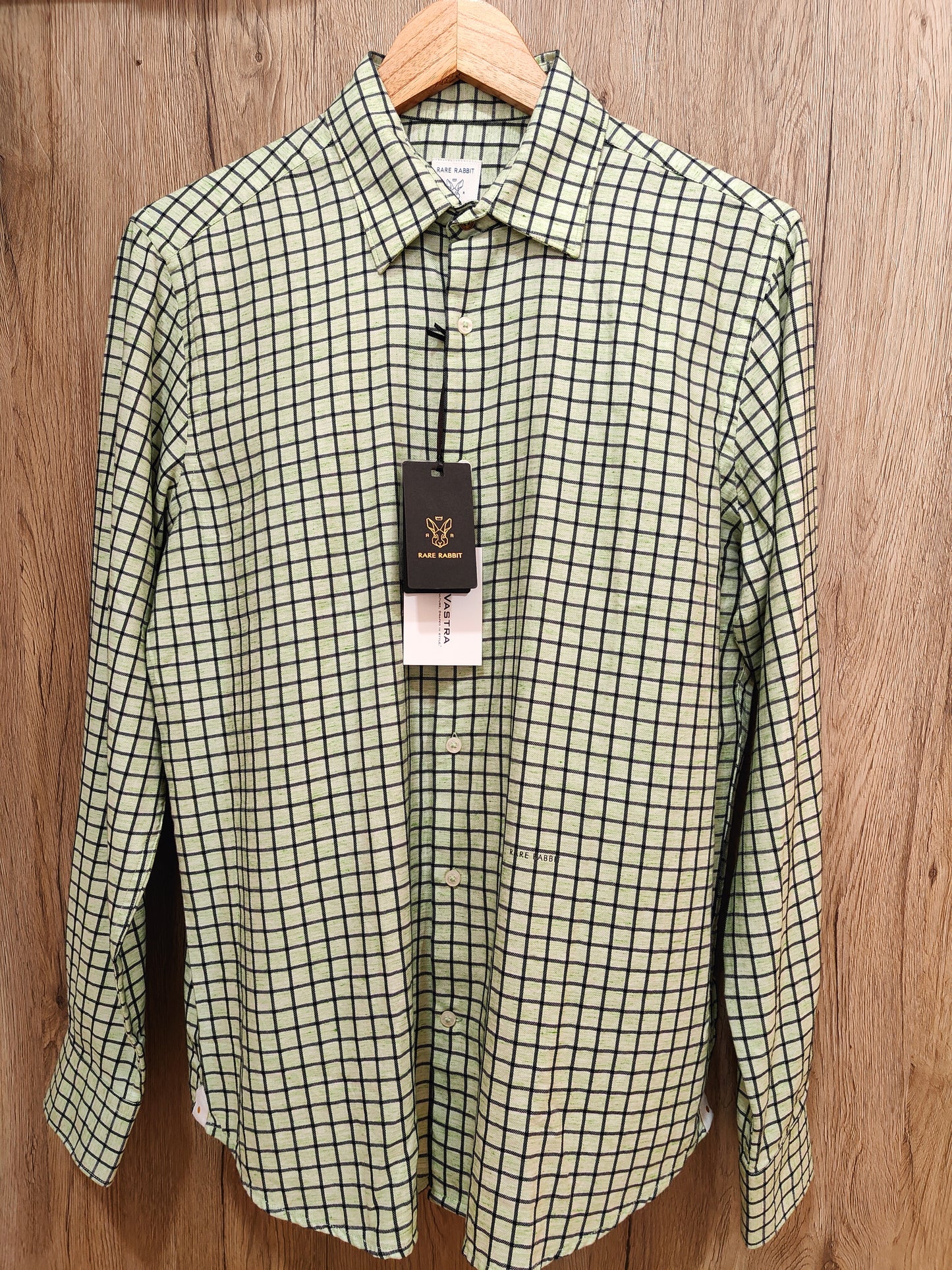 Rare Rabbit Men's Checkered Casual Shirt (Green)