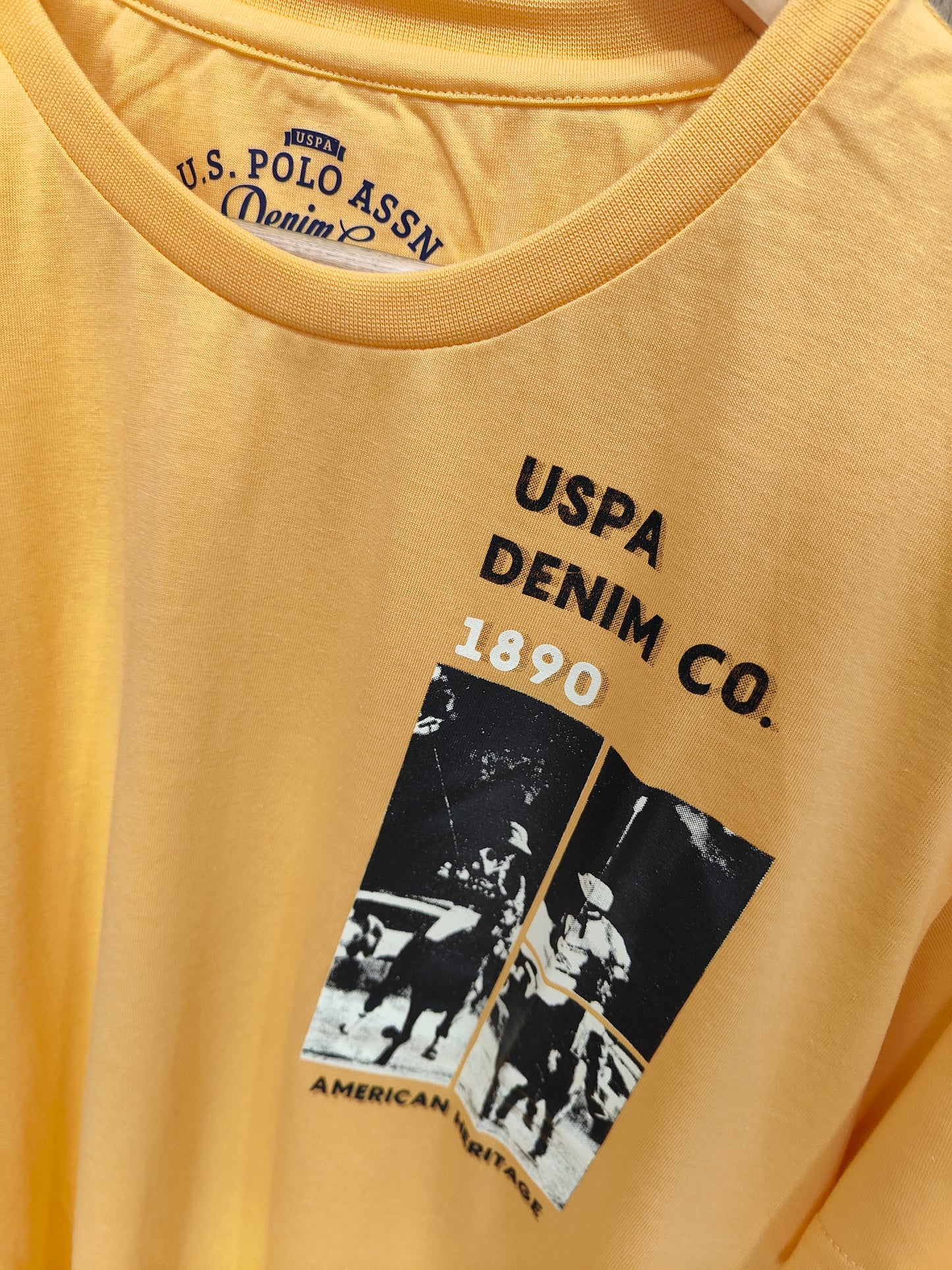 U.S.Polo Assn. Men's Yellow Graphic Heritage Print T-Shirt (YELLOW)