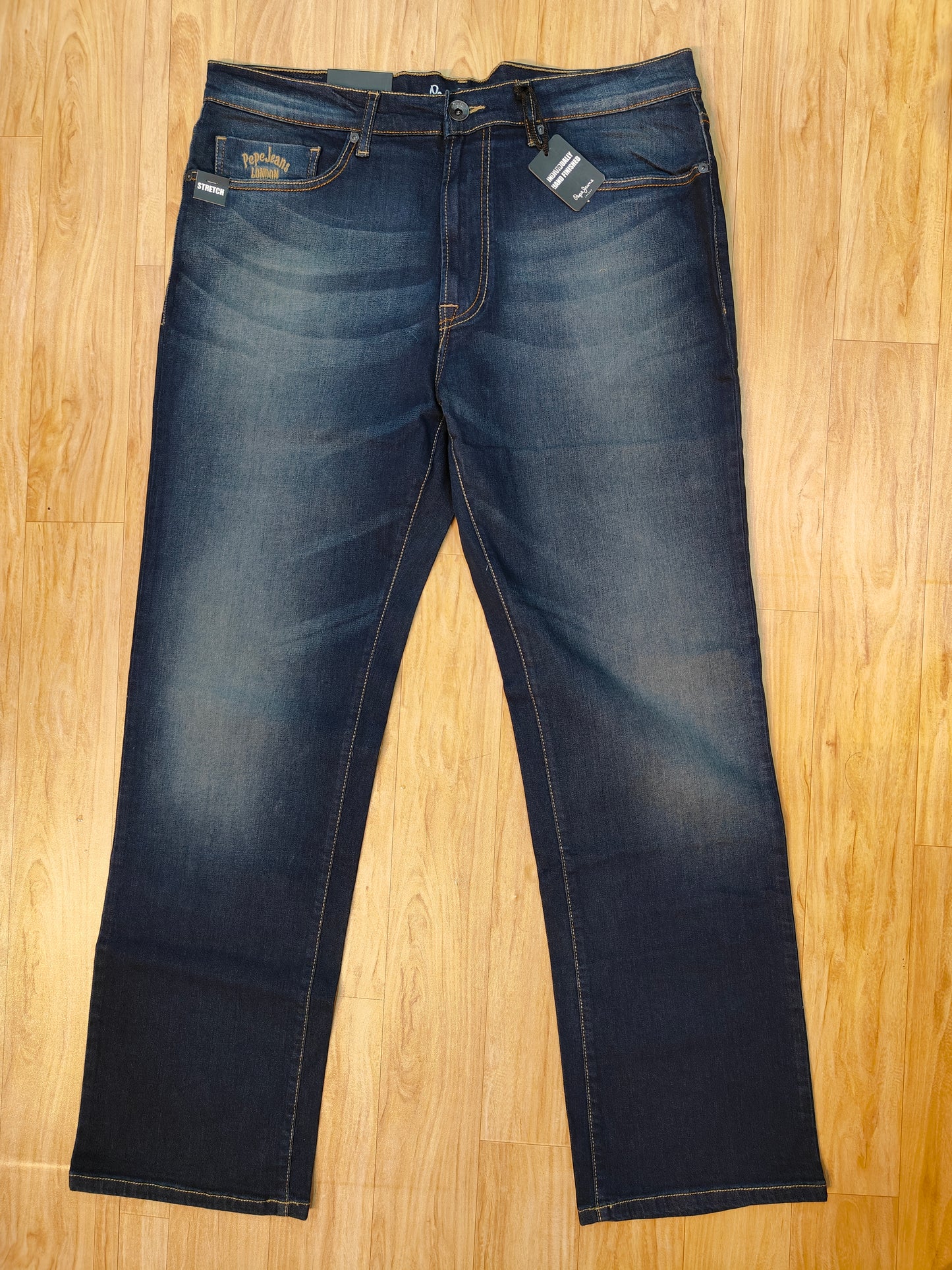 Pepe Jeans London Men's Dark Indigo Hand-Finished Straight Fit Denim