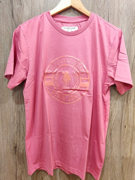 U.S. Polo Assn. Men's Pink Graphic Logo T-Shirt