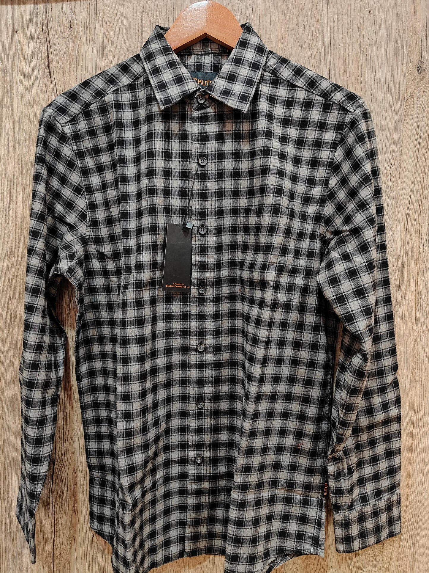 Kutur Men's Black & Grey Checked Shirt – Westside Manufacturer