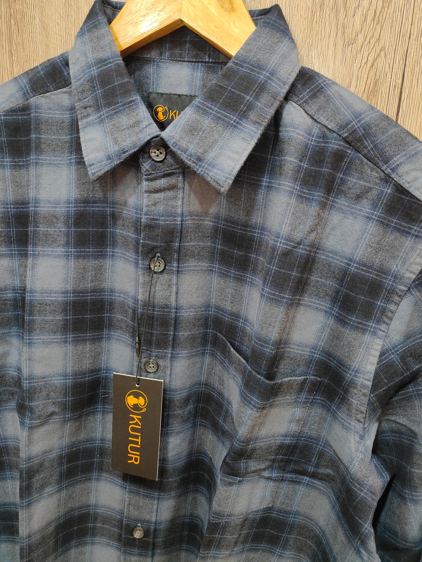 Kutur Men's Blue & Black Checked Cotton Shirt – Westside Manufacturer