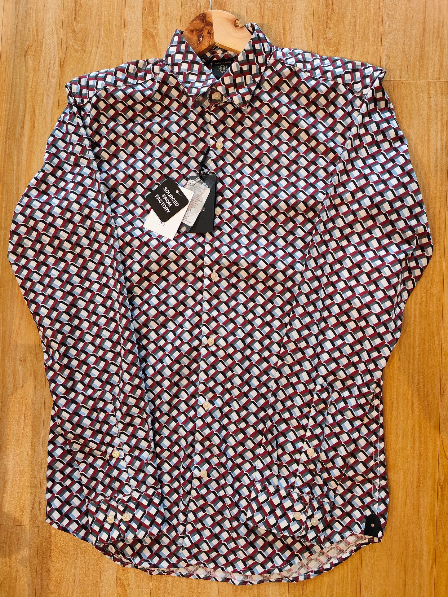 Rare Rabbit Geometric Patterned Men's Shirt