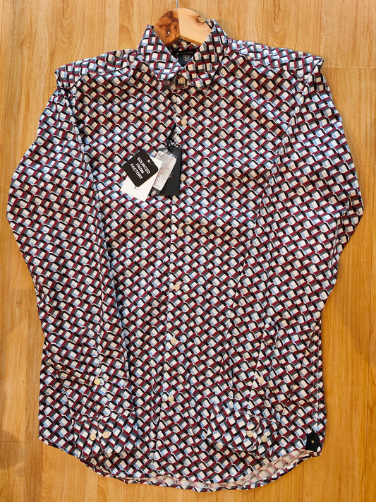 Rare Rabbit Geometric Patterned Men's Shirt