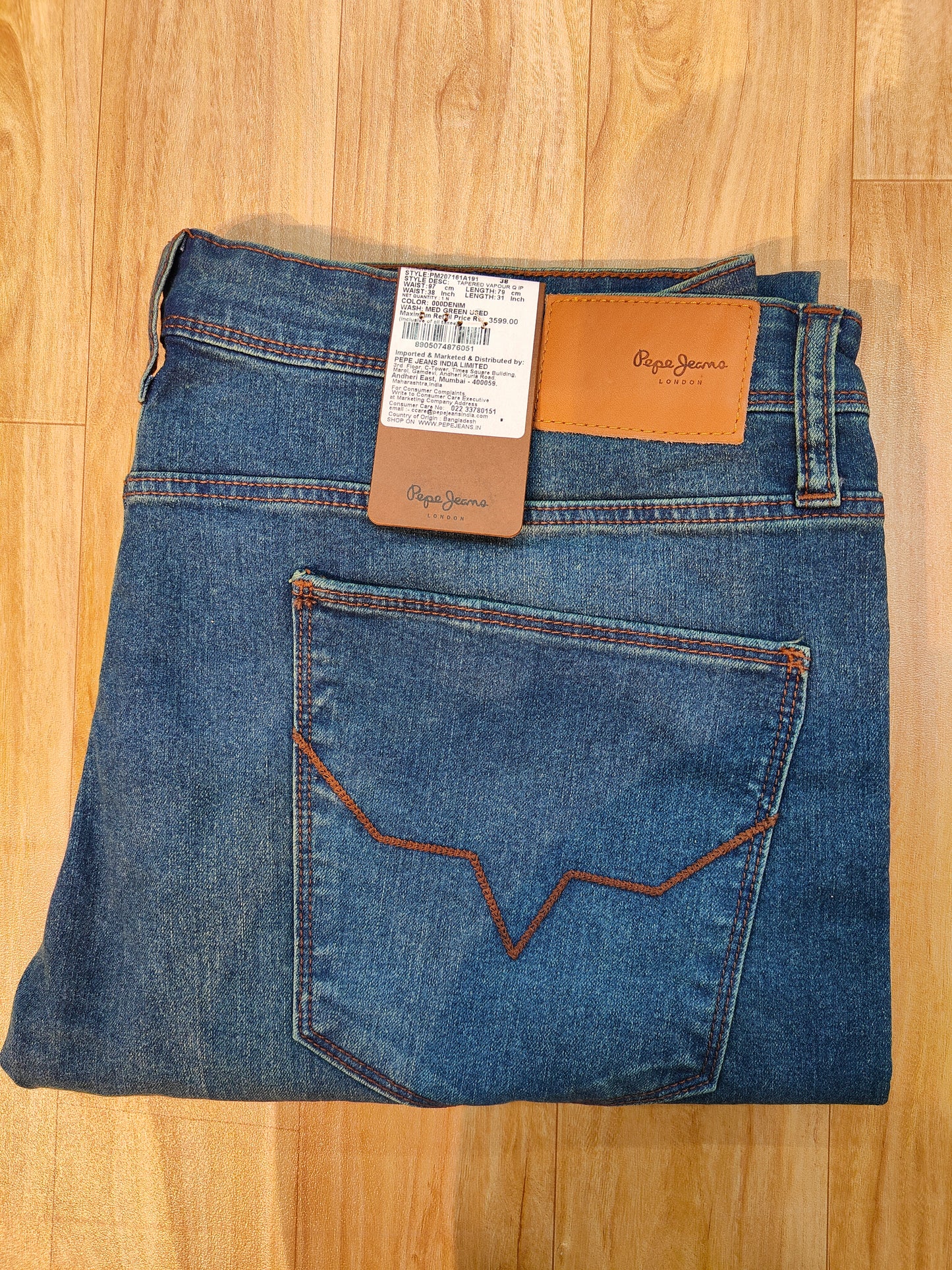 Pepe Jeans London Men's Classic Blue Straight Fit Denim