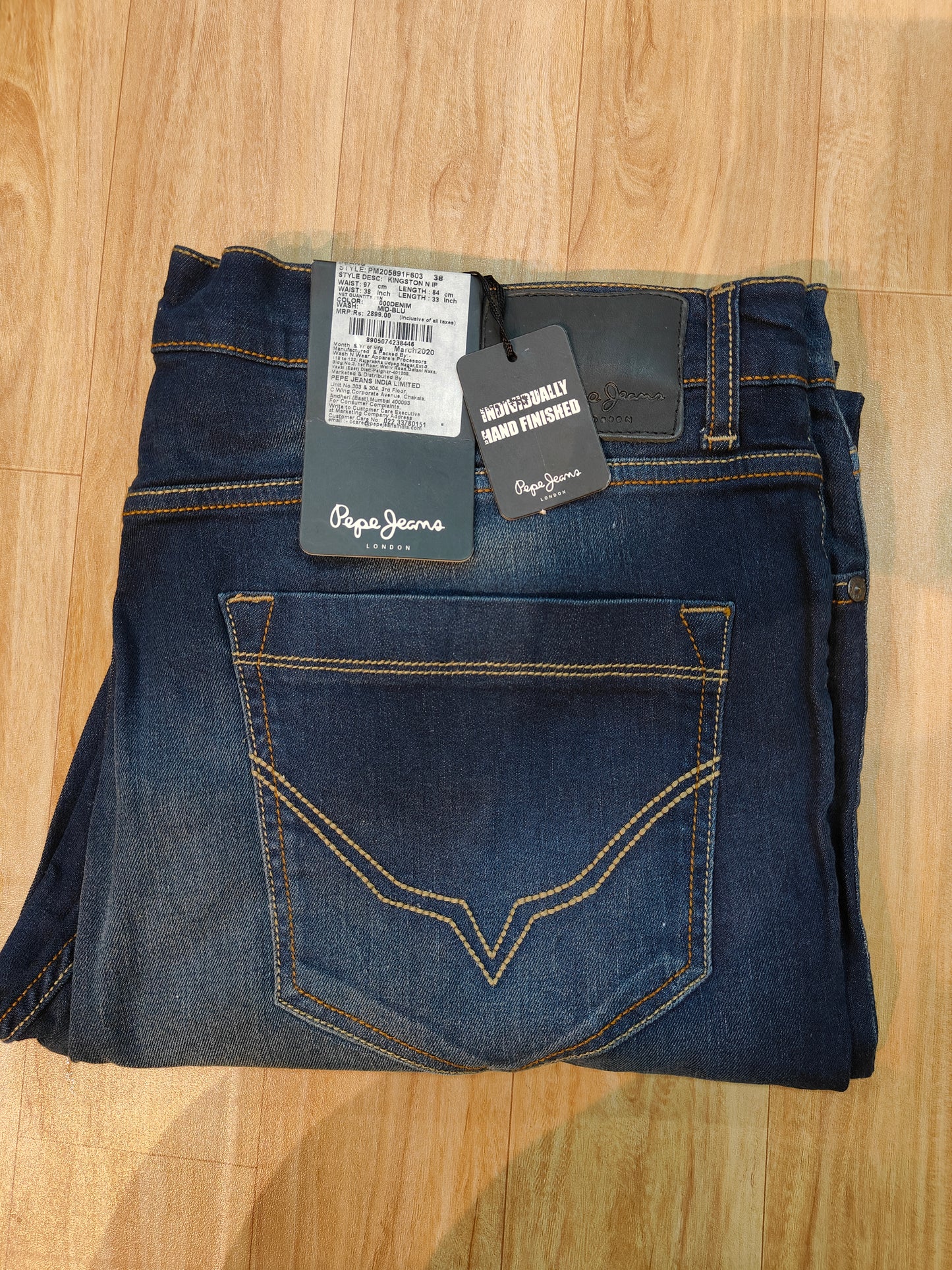 Pepe Jeans London Men's Dark Indigo Hand-Finished Straight Fit Denim