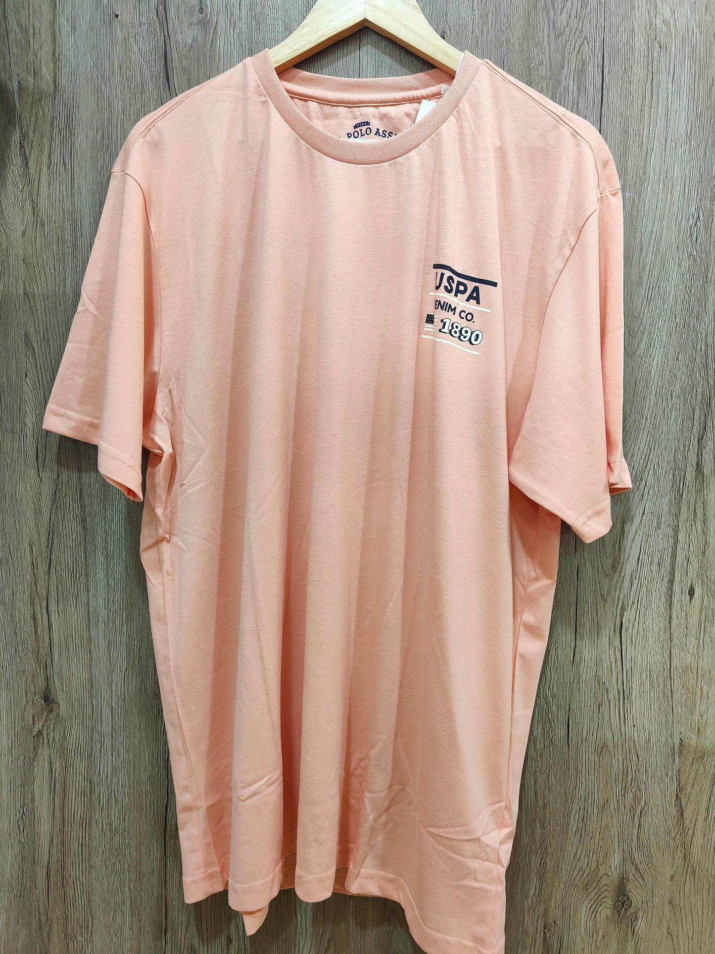 U.S.Polo Assn. Men's T-Shirt with 1890 Heritage Graphic (Peach)