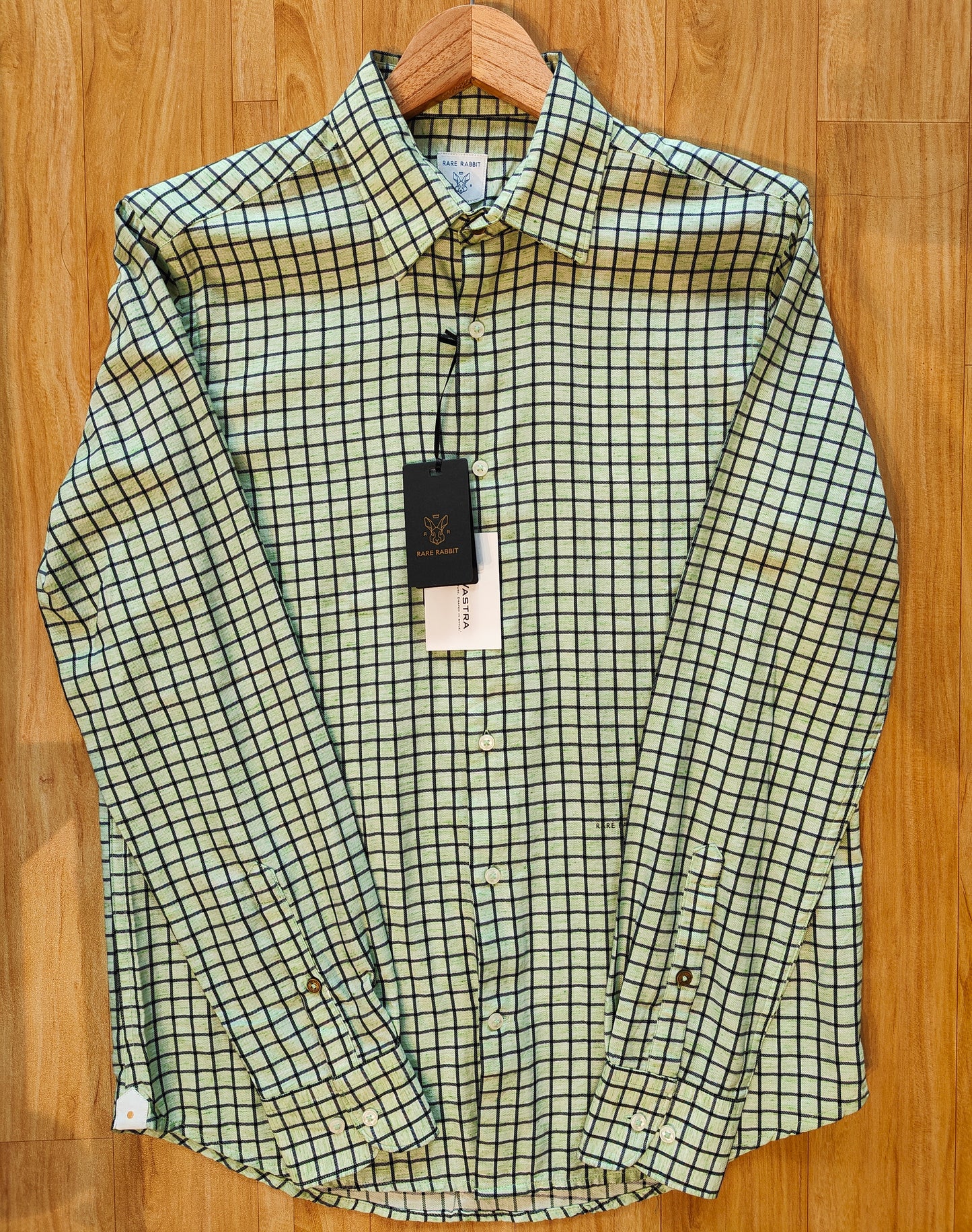 Rare Rabbit Men's Checkered Casual Shirt (Green)
