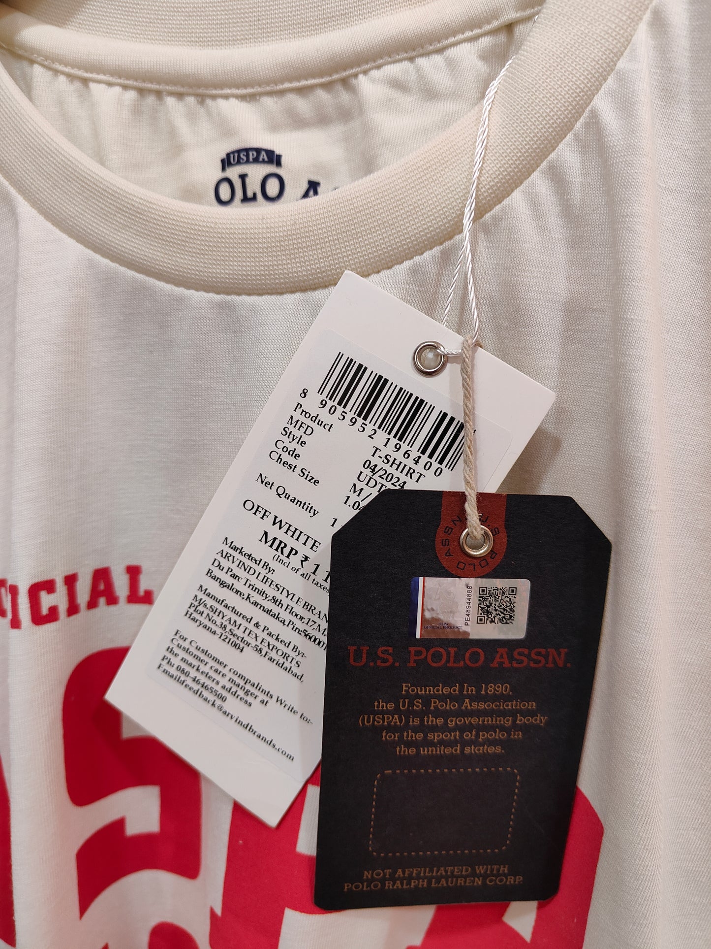 U.S.Polo Assn. Official Game Supplier Men's Graphic T-Shirt (WHITE)