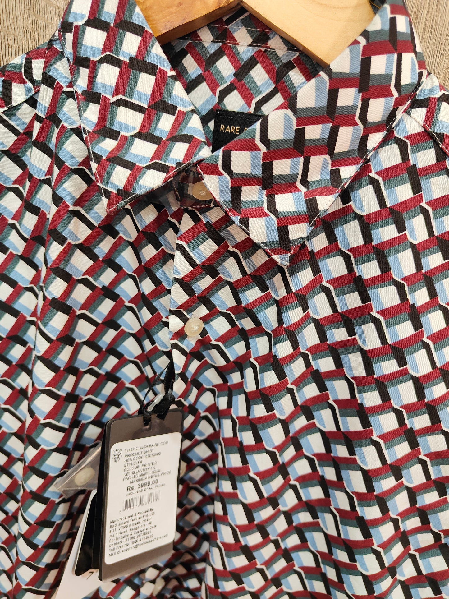 Rare Rabbit Geometric Patterned Men's Shirt