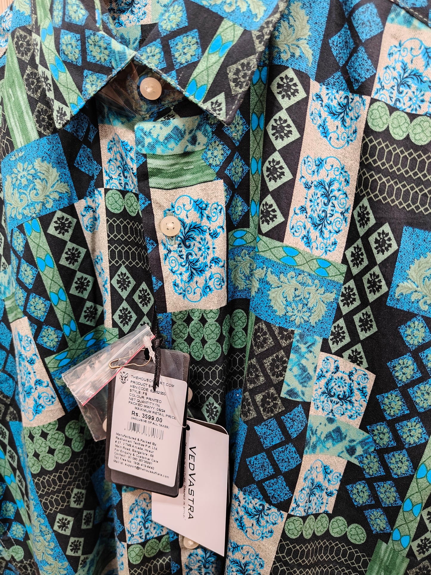 Rare Rabbit Men’s Multicolor Geometric Printed Shirt