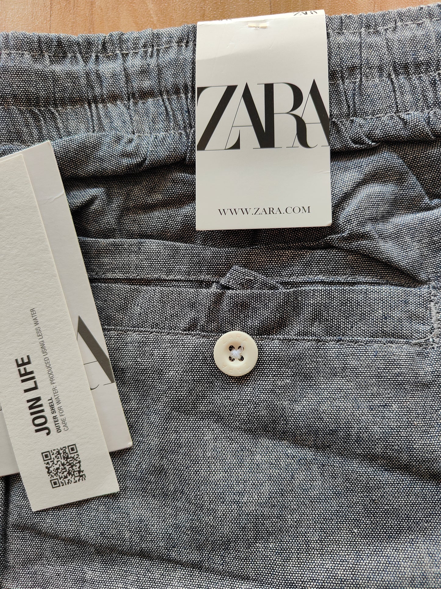 Zara Men's Linen Pants (Grey)