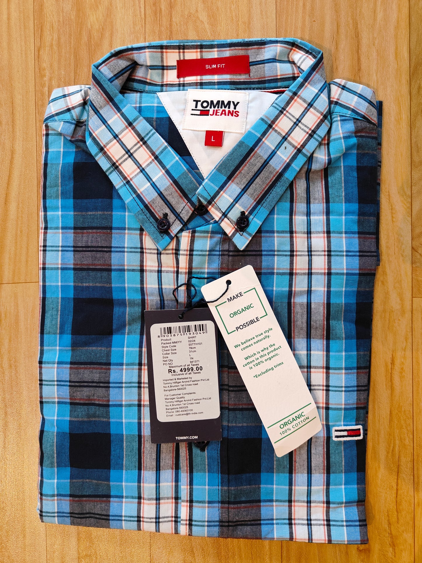 Tommy Hilfiger Men’s Blue Checked Casual Shirt